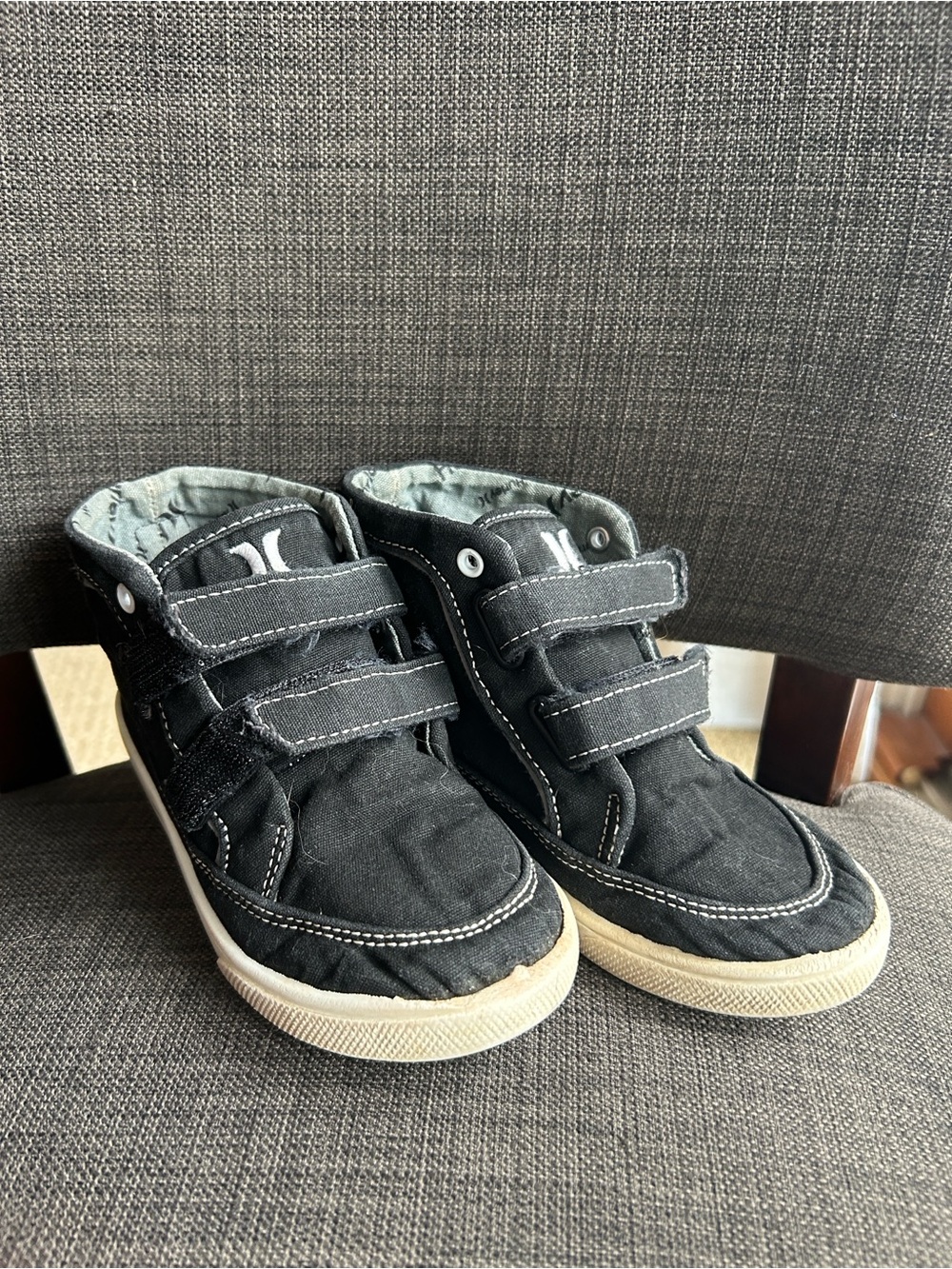 Hurley Kids Black Canvas High-Top Sneakers Size 11 Toddler